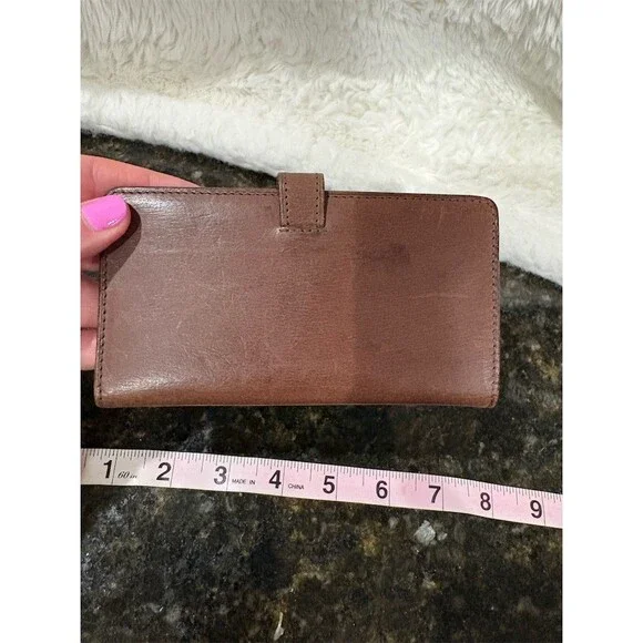 Coach Vintage Wallet Womens Brown Billfold Tab Closure Brass Logo Plate - Picture 5 of 8